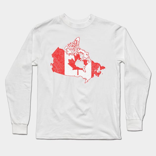 Canada Map Design Long Sleeve T-Shirt by Naoswestvillage